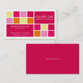 Square One White, Roze & Oranje Visitekaartje (Voorkant / Achterkant)