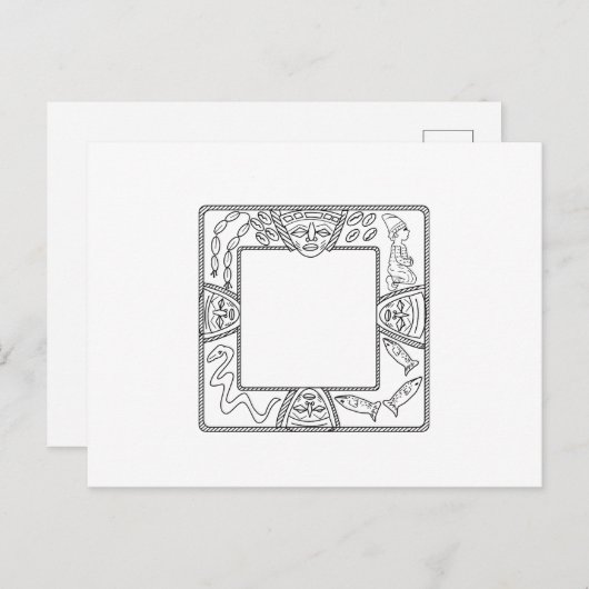 Square Opon Ifa Divination Tray Aankondigingskaart (Voorkant / Achterkant)