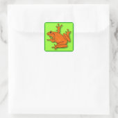 Square Oranje Frog Sticker (Tas)