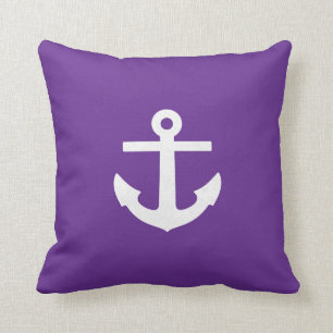 Square Paarse Anchor Pillow Kussen