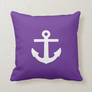 Square Paarse Anchor Pillow Kussen