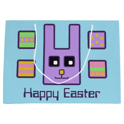 Square paashaas-cadeau (groot) large cadeautasje (Voorkant)