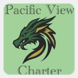 Square Pacific Uitzicht Charter Logo Titel Vierkante Sticker