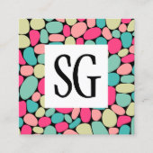 Square Panel - Initialen - Pebble Shapes 01 Vierkante Visitekaartje (Voorkant)