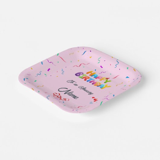 Square Paper Bord – ideaal voor verjaardagsfeestje (Gebogen)