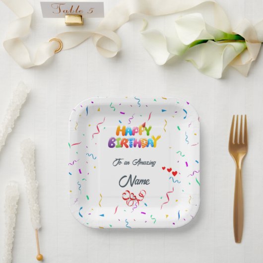 Square Paper Bord – ideaal voor verjaardagsfeestje (Huwelijk)