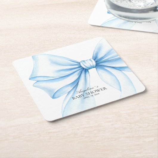 Square Paper Coaster for baby shower. Kartonnen Onderzetters (Schuin)