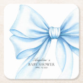 Square Paper Coaster for baby shower. Kartonnen Onderzetters (Voorkant)