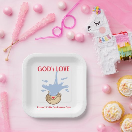 Square Paper Plate set with scripture Papieren Bordje (Feest)