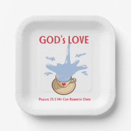 Square Paper Plate set with scripture  Papieren Bordje