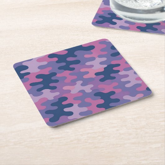 Square Paper Pulp Camo Coaster Set Kartonnen Onderzetters (Schuin)