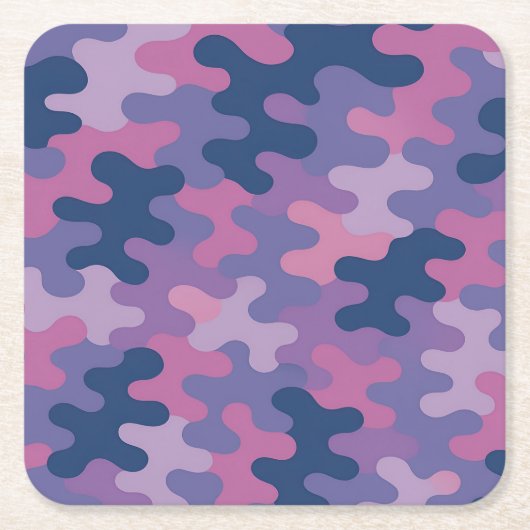 Square Paper Pulp Camo Coaster Set Kartonnen Onderzetters (Voorkant)