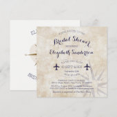 Square Passport Reisthemd Vrijgezellenfeest Invite Kaart (Voorkant / Achterkant)