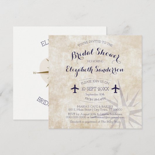 Square Passport Reisthemd Vrijgezellenfeest Invite Kaart (Voorkant / Achterkant)