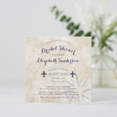 Square Passport Reisthemd Vrijgezellenfeest Invite Kaart (Staand voorkant)