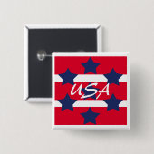 Square Patriotic Pin Vierkante Button 5,1 Cm (Voorkant /achterkant)