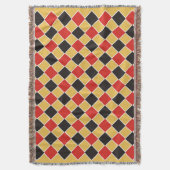 SQUARE Patroon - zwart rood wit + uw achtergrond Deken (Voorkant Verticaal)