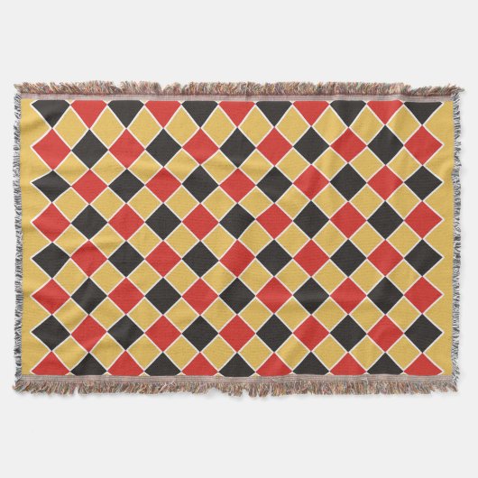 SQUARE Patroon - zwart rood wit + uw achtergrond Deken (Voorkant)