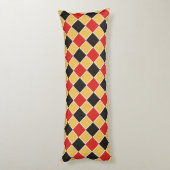 SQUARE Patroon - zwart rood wit + uw achtergrond Lichaamskussen (Achterkant (Verticaal))
