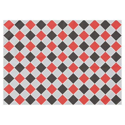 SQUARE Patroon - zwart rood wit + uw achtergrond Tafelkleed (Voorkant (Horizontaal))
