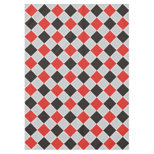 SQUARE Patroon - zwart rood wit + uw achtergrond Tafelkleed