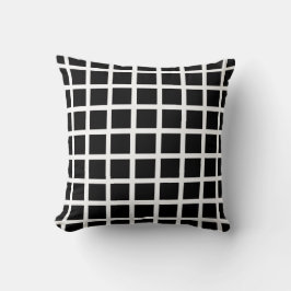 Square Pattern Black en White Kussen