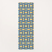 Square Pattern - Gold en Blue Yogamat (Voorkant)