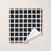 Square Pattern Trendy Black White Bad Handdoek (Wasdoekje)