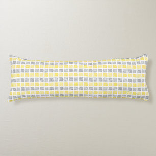 Square Pattern Yellow & Grey Body Pillow Lichaamskussen