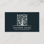 Square Pearl Tree of life Art - Abalone Leaves Visitekaartje (Voorkant)