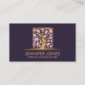 Square Pearl Tree of life Art - Charoite bladeren Visitekaartje (Voorkant)