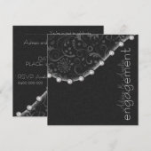 Square Pearl Verloving Invitation Kaart (Voorkant / Achterkant)