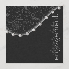 Square Pearl Verloving Invitation Kaart