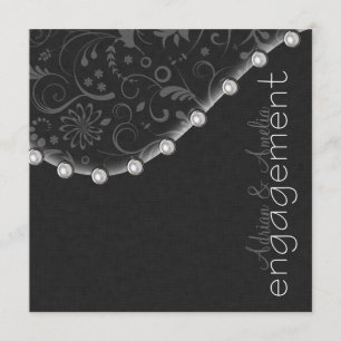 Square Pearl Verloving Invitation Kaart