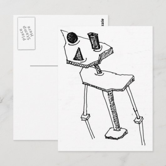 Square Peg Briefkaart (Voorkant / Achterkant)