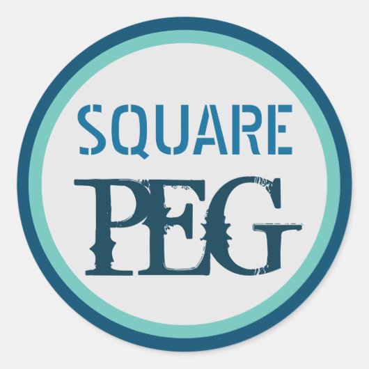 Square Peg Ronde Sticker (Voorkant)