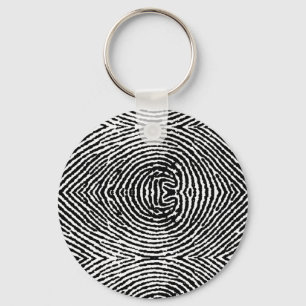 Square People Fingerprints Sleutelhanger