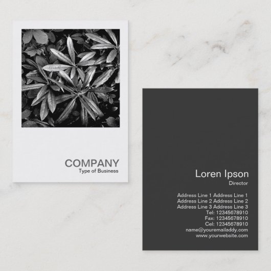 Square Photo 0132 - Rhododendron Leaves Visitekaartje (Voorkant / Achterkant)