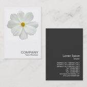 Square Photo 0161 - White Cosmos Flower Visitekaartje (Voorkant / Achterkant)