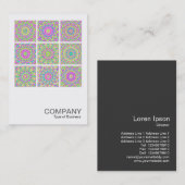 Square Photo 0276 - 9 Colorful Kaleidoscopes Visitekaartje (Voorkant / Achterkant)