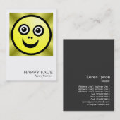 Square Photo 034 - Happy Face - Yellow Visitekaartje (Voorkant / Achterkant)