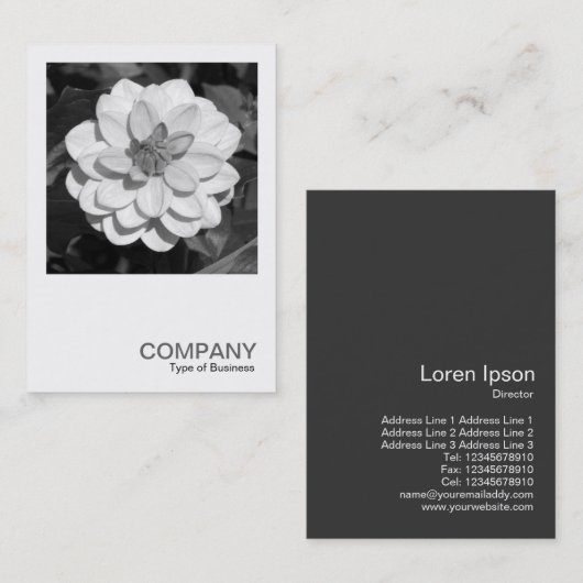 Square Photo 0378 - Dahlia 'David Howard' Visitekaartje (Voorkant / Achterkant)