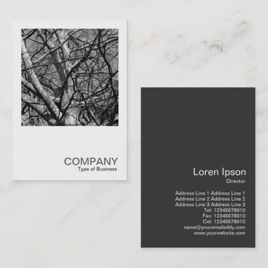 Square Photo 0387 - Branches (B&W) Visitekaartje (Voorkant / Achterkant)