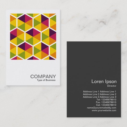 Square Photo 0545 - Hexagon Pattern 01 Visitekaartje (Voorkant / Achterkant)