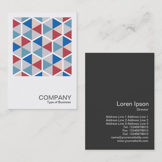 Square Photo 0549 - Hexagon Pattern 05 Visitekaartje (Voorkant / Achterkant)