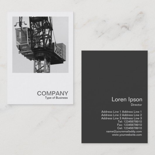 Square Photo 0584 - Tower Crane 02 Visitekaartje (Voorkant / Achterkant)