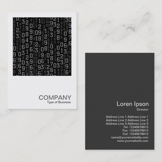 Square Photo 0597 - Cascading Numbers Visitekaartje (Voorkant / Achterkant)