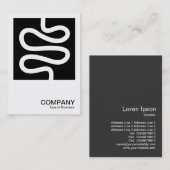 Square Photo 0600 - Curvy Line - White on Black Visitekaartje (Voorkant / Achterkant)