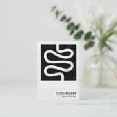 Square Photo 0600 - Curvy Line - White on Black Visitekaartje (Staand voorkant)