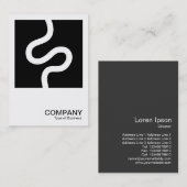 Square Photo 0604 - Curvy Line 02 - White on Black Visitekaartje (Voorkant / Achterkant)